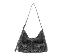 Ccguoea Structured Jeans Carryall Bag with Multiple Interior Pockets Washable Fabric for Everyday Essential Friendly Washcloth Messengers Bag