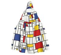 Cchgkpd Abstract Mosaic Pattern Print Hooded Cloak Renaissance Style Halloween Cosplay Costume Medieval Hooded Robe For Men And Women