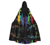 Cchgkpd Abstract People Print Hooded Cloak Renaissance Style Halloween Cosplay Costume Medieval Hooded Robe For Men And Women