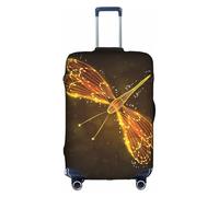 Cchgkpd Abstract Yellow Dragonfly Print Personalized Elastic Washable Luggage Cover for 18-32 Inch Suitcases
