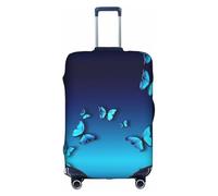 Cchgkpd Beautiful Blue Butterfly Print Personalized Elastic Washable Luggage Cover for 18-32 Inch Suitcases