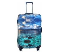 Cchgkpd Beautiful View of The Sea Print Personalized Elastic Washable Luggage Cover for 18-32 Inch Suitcases