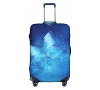 Cchgkpd Blue Starry Butterfly Print Personalized Elastic Washable Luggage Cover for 18-32 Inch Suitcases