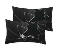 Cchgkpd Broken Window Print Faux Linen Pillowcase Set Two-Piece Printed Bedding Set For A Modern Home Decor