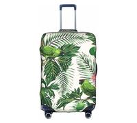 Cchgkpd Couple Parrots Olive Print Personalized Elastic Washable Luggage Cover for 18-32 Inch Suitcases