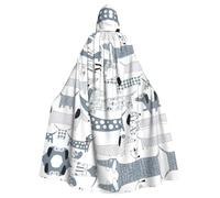 Cchgkpd Cute Dachshund Dog Print Hooded Cloak Renaissance Style Halloween Cosplay Costume Medieval Hooded Robe For Men And Women
