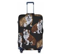 Cchgkpd English Bulldogs Print Personalized Elastic Washable Luggage Cover for 18-32 Inch Suitcases