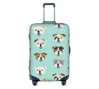 Cchgkpd Funny English Bulldog Print Personalized Elastic Washable Luggage Cover for 18-32 Inch Suitcases