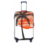 Cchgkpd Illustration of Palm Trees Print Personalized Elastic Washable Luggage Cover for 18-32 Inch Suitcases