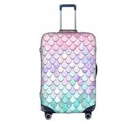 Cchgkpd Mermaid Pastel Pink Purple Aqua Tea Print Personalized Elastic Washable Luggage Cover for 18-32 Inch Suitcases