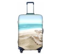 Cchgkpd Ocean Beach Mussel Pearl Print Personalized Elastic Washable Luggage Cover for 18-32 Inch Suitcases