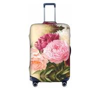 Cchgkpd Peony Flowers Blossom Print Personalized Elastic Washable Luggage Cover for 18-32 Inch Suitcases