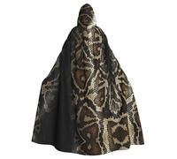 Cchgkpd Snake Skin Print Hooded Cloak Renaissance Style Halloween Cosplay Costume Medieval Hooded Robe For Men And Women