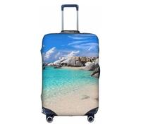 Cchgkpd Stones Blue Sea Ocean Sunrise Mountain Print Personalized Elastic Washable Luggage Cover for 18-32 Inch Suitcases