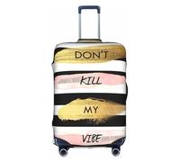 Cchgkpd Stripe Don't Kill My Vibe Print Personalized Elastic Washable Luggage Cover for 18-32 Inch Suitcases