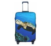 Cchgkpd Submarine Turtle Under The Sea Print Personalized Elastic Washable Luggage Cover for 18-32 Inch Suitcases