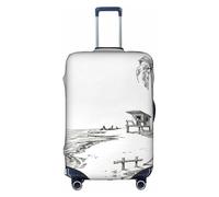 Cchgkpd Summer Beach with Palm Trees Print Personalized Elastic Washable Luggage Cover for 18-32 Inch Suitcases