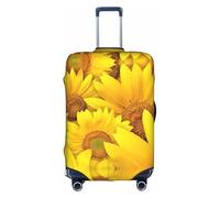 Cchgkpd Sunflowers Yellow Flowers Print Personalized Elastic Washable Luggage Cover for 18-32 Inch Suitcases