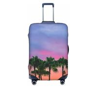 Cchgkpd Sunset Colorful Clouds Palm Tree Print Personalized Elastic Washable Luggage Cover for 18-32 Inch Suitcases