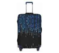 Cchgkpd The Blue Binary Print Personalized Elastic Washable Luggage Cover for 18-32 Inch Suitcases