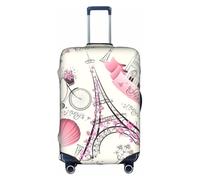 Cchgkpd The Eiffel Tower and A Bicycle Print Personalized Elastic Washable Luggage Cover for 18-32 Inch Suitcases