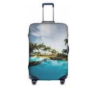 Cchgkpd Tropical Coconut Trees Beach Print Personalized Elastic Washable Luggage Cover for 18-32 Inch Suitcases
