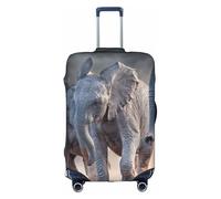 Cchgkpd Two Elephants Playing Print Personalized Elastic Washable Luggage Cover for 18-32 Inch Suitcases