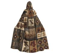 Cchgkpd Wild Animals Retro Farmhouse Print Hooded Cloak Renaissance Style Halloween Cosplay Costume Medieval Hooded Robe For Men And Women