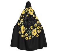 Cchgkpd Wild Daisy Flower Print Hooded Cloak Renaissance Style Halloween Cosplay Costume Medieval Hooded Robe For Men And Women