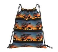 cchgnm African Elephant 1 Print Lightweight And Foldable Drawstring Gym Bag,Multi-Functional Sports Yoga Travel Storage Bag