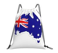 cchgnm Australian Flag Map Print Lightweight And Foldable Drawstring Gym Bag,Multi-Functional Sports Yoga Travel Storage Bag