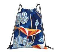 cchgnm Botanical Floral Print Lightweight And Foldable Drawstring Gym Bag,Multi-Functional Sports Yoga Travel Storage Bag