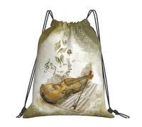 cchgnm Butterfly And Cello Print Lightweight And Foldable Drawstring Gym Bag,Multi-Functional Sports Yoga Travel Storage Bag