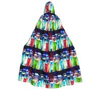 cchgnm Chemistry Test Tube Print Halloween Role Playing Costume,Medieval Retro Wizard Robe, Adult Hooded Knight Cape For Men And Women