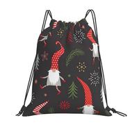 cchgnm Christmas Gnomes Print Lightweight And Foldable Drawstring Gym Bag,Multi-Functional Sports Yoga Travel Storage Bag