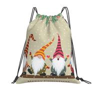 cchgnm Christmas Gnomes Print Lightweight And Foldable Drawstring Gym Bag,Multi-Functional Sports Yoga Travel Storage Bag