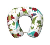 cchgnm Colorful Dinosaurs Print Travel Pillow,Memory Foam Neck Pillow,Portable Pillow For Hotels,Camping,Side Sleepers And Back Sleepers