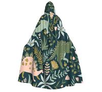 cchgnm Cute Dinosaur Print Halloween Role Playing Costume,Medieval Retro Wizard Robe, Adult Hooded Knight Cape For Men And Women