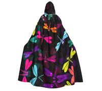 cchgnm Cute Dragonfly Print Halloween Role Playing Costume,Medieval Retro Wizard Robe, Adult Hooded Knight Cape For Men And Women