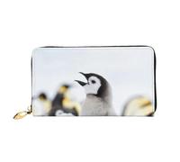 cchgnm Cute Penguin Animal Pattern Print Classic Leather Long Clutch Wallet,Stylish Men'Sand Women's Wallet with Zipper and Multiple Card Slots.