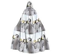 cchgnm Cute Penguin Animal Pattern Print Halloween Role Playing Costume,Medieval Retro Wizard Robe, Adult Hooded Knight Cape For Men And Women