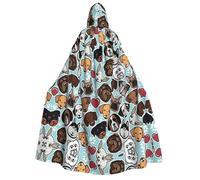 cchgnm Cute Pug Dog Print Halloween Role Playing Costume,Medieval Retro Wizard Robe, Adult Hooded Knight Cape For Men And Women