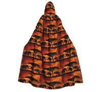 cchgnm Elephant Print Halloween Role Playing Costume,Medieval Retro Wizard Robe, Adult Hooded Knight Cape For Men And Women