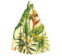cchgnm Flowering Plant Print Halloween Role Playing Costume,Medieval Retro Wizard Robe, Adult Hooded Knight Cape For Men And Women