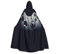 cchgnm Gaming Controller Pattern Print Halloween Role Playing Costume,Medieval Retro Wizard Robe, Adult Hooded Knight Cape For Men And Women