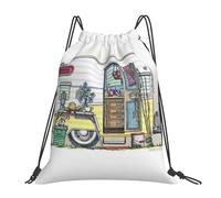 cchgnm Happy Campers Print Lightweight And Foldable Drawstring Gym Bag,Multi-Functional Sports Yoga Travel Storage Bag