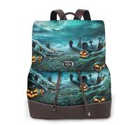 cchgnm Horror Pumpkin Cemetery Print Elegant Lightweight Women'S Backpack Is Suitable For Various Occasions Such As Work,Travel,And Dates.