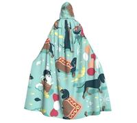 cchgnm Hot Dogs And Lemonade Print Halloween Role Playing Costume,Medieval Retro Wizard Robe, Adult Hooded Knight Cape For Men And Women