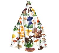 cchgnm Japanese Painting Mushroom Print Halloween Role Playing Costume,Medieval Retro Wizard Robe, Adult Hooded Knight Cape For Men And Women