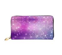 cchgnm Magic Space Print Classic Leather Long Clutch Wallet,Stylish Men'Sand Women's Wallet with Zipper and Multiple Card Slots.